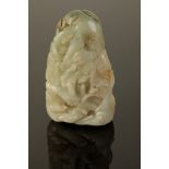 A CHINESE CELADON JADE BOULDER