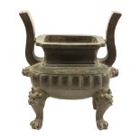 A LARGE CHINESE BRONZE INCENSE-BURNER