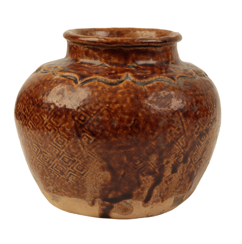 A CHINESE BROWN-GLAZED JAR - Image 3 of 5