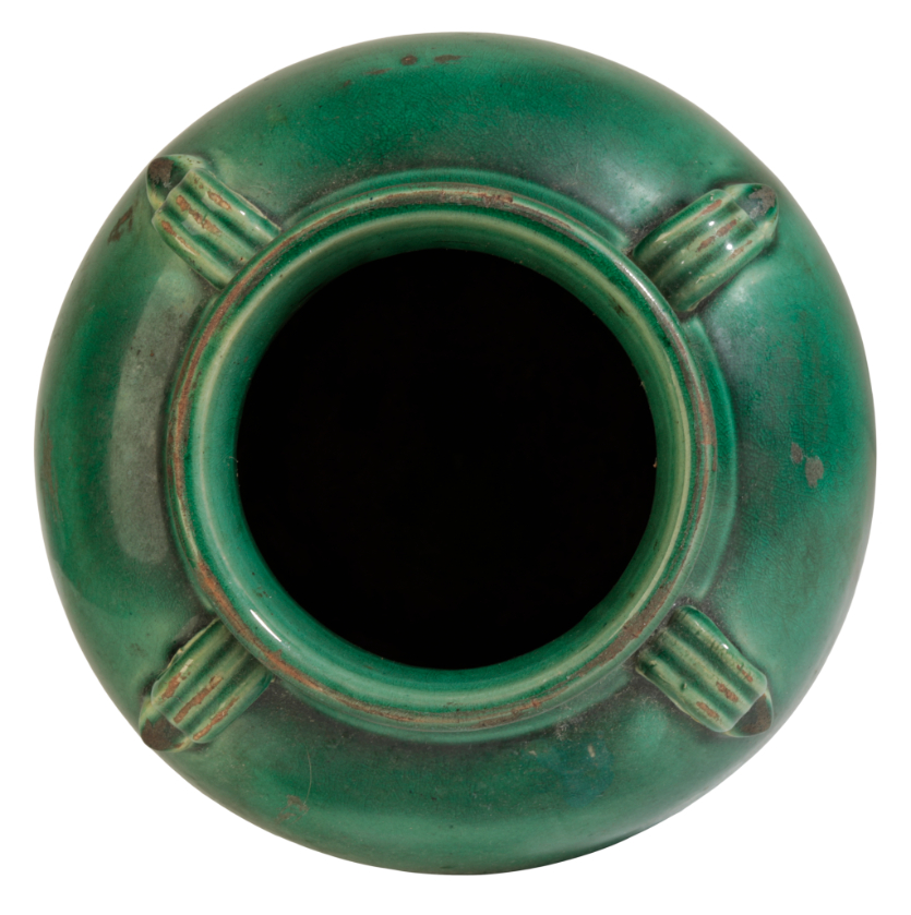 A GUANGDON GREEN GLAZED POTTERY VASE - Image 4 of 4