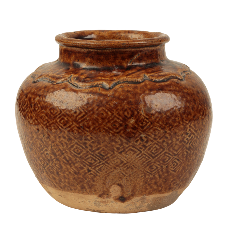 A CHINESE BROWN-GLAZED JAR - Image 2 of 5