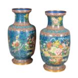 A PAIR OF MONUMENTAL JAPANESE CLOISONNE VASES