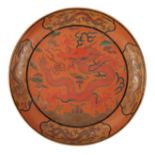 A CHINESE LACQUER DISH