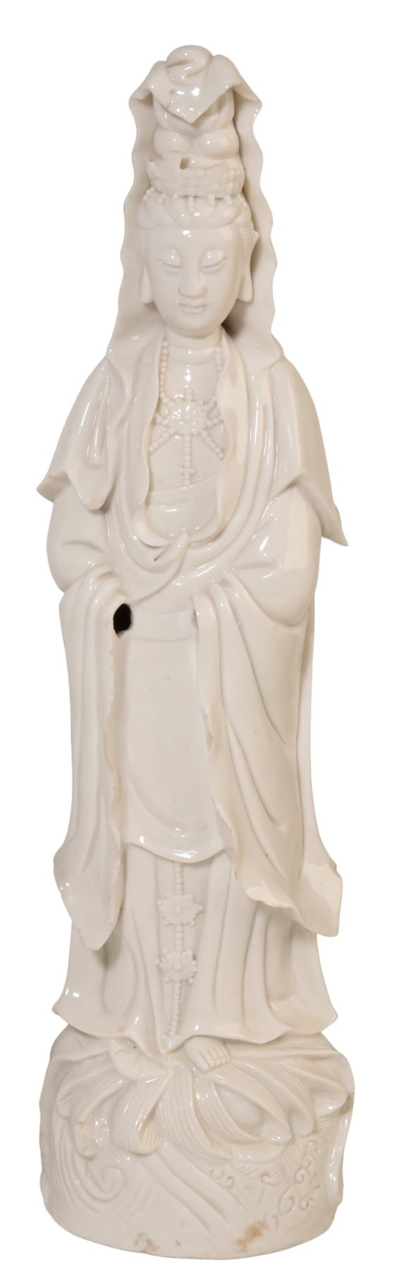 A DEHUA "BLANC DE CHINE" FIGURE OF GUANYIN - Image 2 of 2