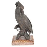 CONTINENTAL SCHOOL 20TH CENTURY, A BRONZE MODEL OF A PARROT