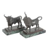 AFTER JEAN-BAPTISTE CLESINGER (1814-1883) TWO BRONZE BULLS