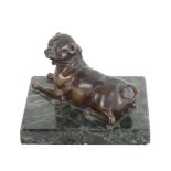 FRENCH SCHOOL 19TH CENTURY, A BRONZE MODEL OF A PUG