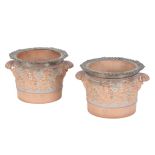 A PAIR OF SPODE EARTHENWARE WINE COOLERS