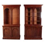 A PAIR OF WILLIAM IV MAHOGANY BOOKCASE CABINETS