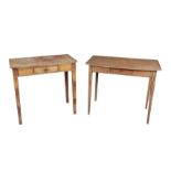 TWO PAINTED PINE SIDE TABLES