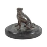 CONTINENTAL SCHOOL 19TH CENTURY, A BRONZE MODEL OF A PUG