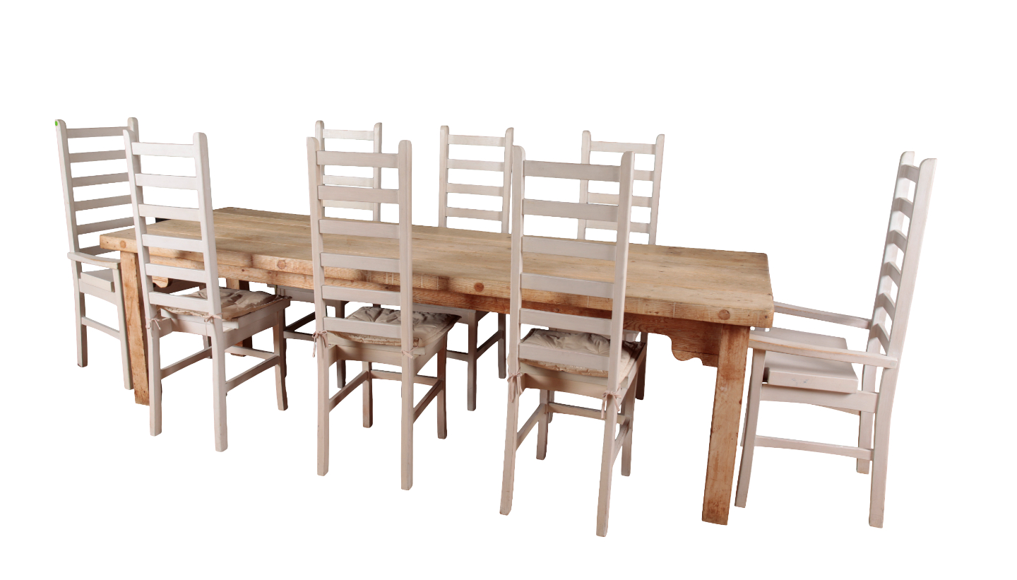 A PALE OAK DINING TABLE