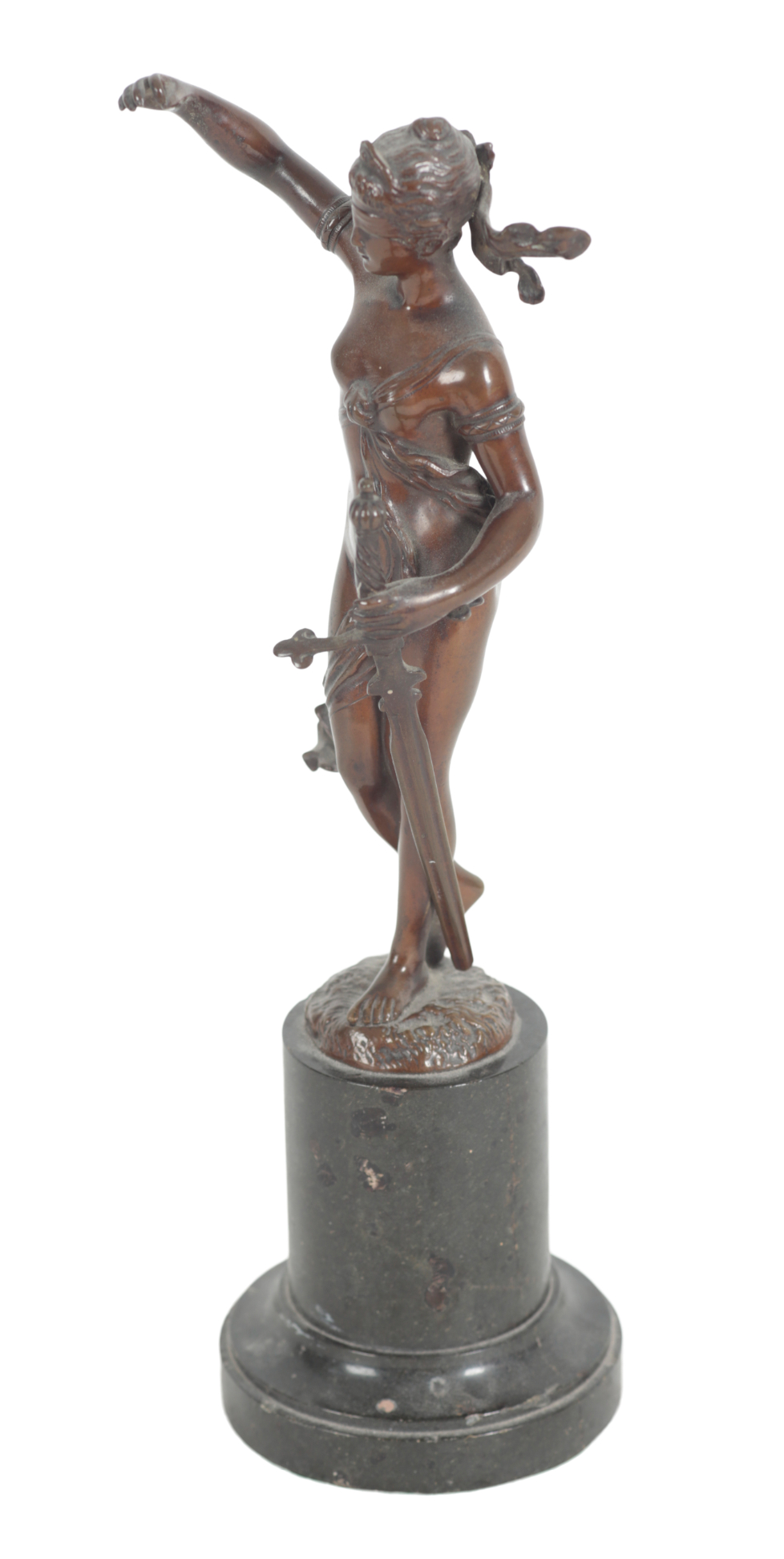 AFTER HERMANN EICHBERG (act.c.1900) A BRONZE FIGURE OF JUSTICE - Image 2 of 3