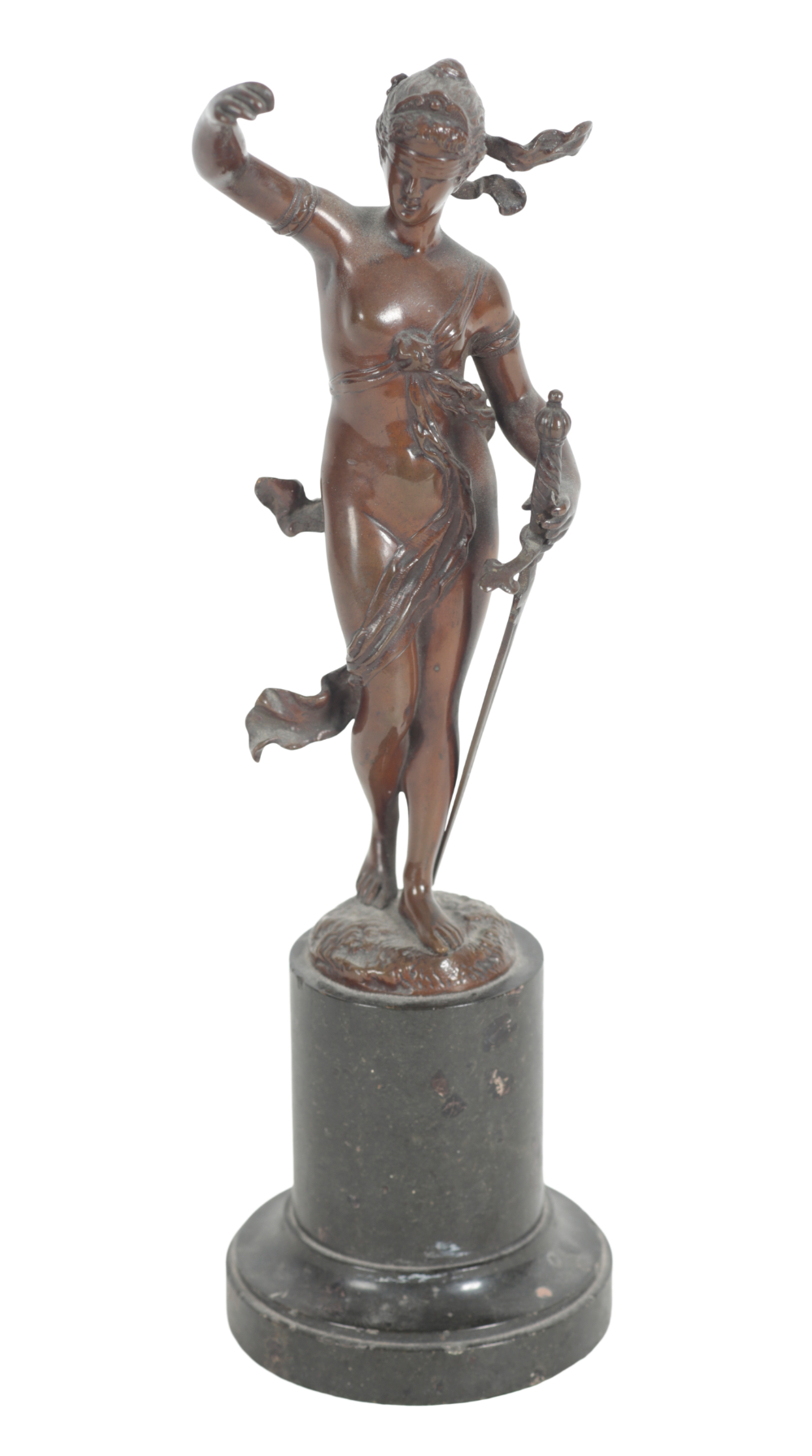 AFTER HERMANN EICHBERG (act.c.1900) A BRONZE FIGURE OF JUSTICE
