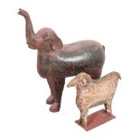 TWO PAINTED METAL ANIMALS