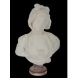 FRENCH SCHOOL, A MARBLE BUST OF A WOMAN