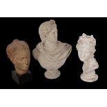 A GROUP OF THREE CLASSICAL BUSTS