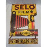 A 'SELO FILM' PHOTOGRAPHY 'SELOCHROME FILM' ENAMEL ADVERTISING SIGN