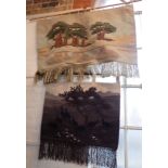 TWO HAND WOVEN WALL HANGINGS FROM BOTSWANA