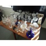 A COLLECTION OF GLASS DECANTERS AND OTHER CLASSWARE