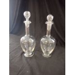 A PAIR OF 19TH CENTURY GLASS DECANTERS