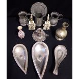 VICTORIAN PEWTER TANKARDS AND OTHER DECORATIVE WARES