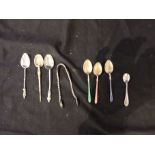 A SET OF SIX SILVER APOSIL COFFEE SPOONS