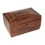 A REGENCY MAHOGANY SARCOPHAGUS SEWING BOX