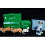 TWO JOHN BESWICK FOXES AND GOAT
