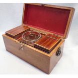 A 19TH CENTURY MAHOGANY TEA CADDY, WITH FITTED INTERIOR