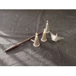 THREE SILVER CANDLE SNUFFERS