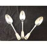 A SET OF FIVE VICTORIAN SCOTTISH SILVER SERVING SPOONS