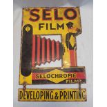 A 'SELO FILM' PHOTOGRAPHY 'SELOCHROME FILM' ENAMEL ADVERTISING SIGN