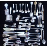 A COLLECTION OF SILVER CRUET SPOONS