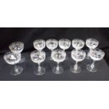 NINE EDWARDIAN CHAMPAGNE COUPES