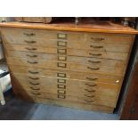 A TEAK PLAN CHEST