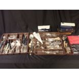 A COLLECTION OF SILVER PLATED AND OTHER CUTLERY