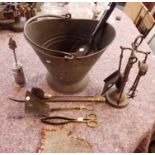 A GALVANISED COAL BUCKET