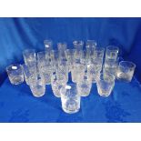 A COLLECTION OF CUT GLASS AND ENGRAVED TUMBLERS