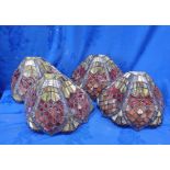 FOUR TIFFANY STYLE STAINED-GLASS WALL LIGHTS