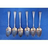 A SET OF SIX GEORGE III SILVER SERVING SPOONS