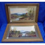 TWO OIL ON BOARD LATE 19TH CENTURY LANDSCAPE PAINTINGS