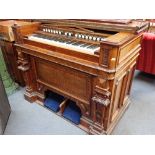 A FRENCH BURR WALNUT AND MARQUETRY CASED ORGAN