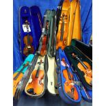 A COLLECTION OF VIOLINS