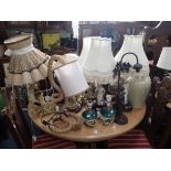 A COLLECTION OF TABLE LAMPS