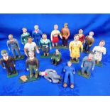 A GROUP OF 20TH CENTURY FOLK ART CARVED WOODEN FIGURES