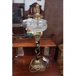 A TABLE LAMP, CONVERTED FROM A VICTORIAN OIL LAMP