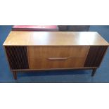 A MID CENTURY TEAK CASED RADIOGRAM WITH GARRARD TURNTABLE