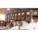 A COLLECTION OF VIENNA STYLE WALL CLOCKS, A CUCKOO CLOCK, A DIAL CLOCK
