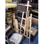 FOUR ARTISTS WOODEN EASELS